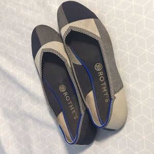 Black and White blocked Rothy's ballet flats